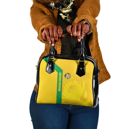 South Africa Soccer Shoulder Handbag Banyana Banyana Protea Yellow Version