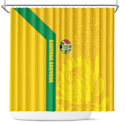 South Africa Soccer Shower Curtain Banyana Banyana Protea Yellow Version