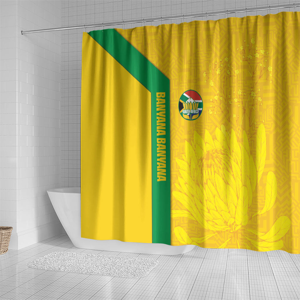 South Africa Soccer Shower Curtain Banyana Banyana Protea Yellow Version