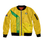 South Africa Soccer Custom Sleeve Zip Bomber Jacket Banyana Banyana Protea Yellow Version