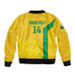 South Africa Soccer Custom Sleeve Zip Bomber Jacket Banyana Banyana Protea Yellow Version