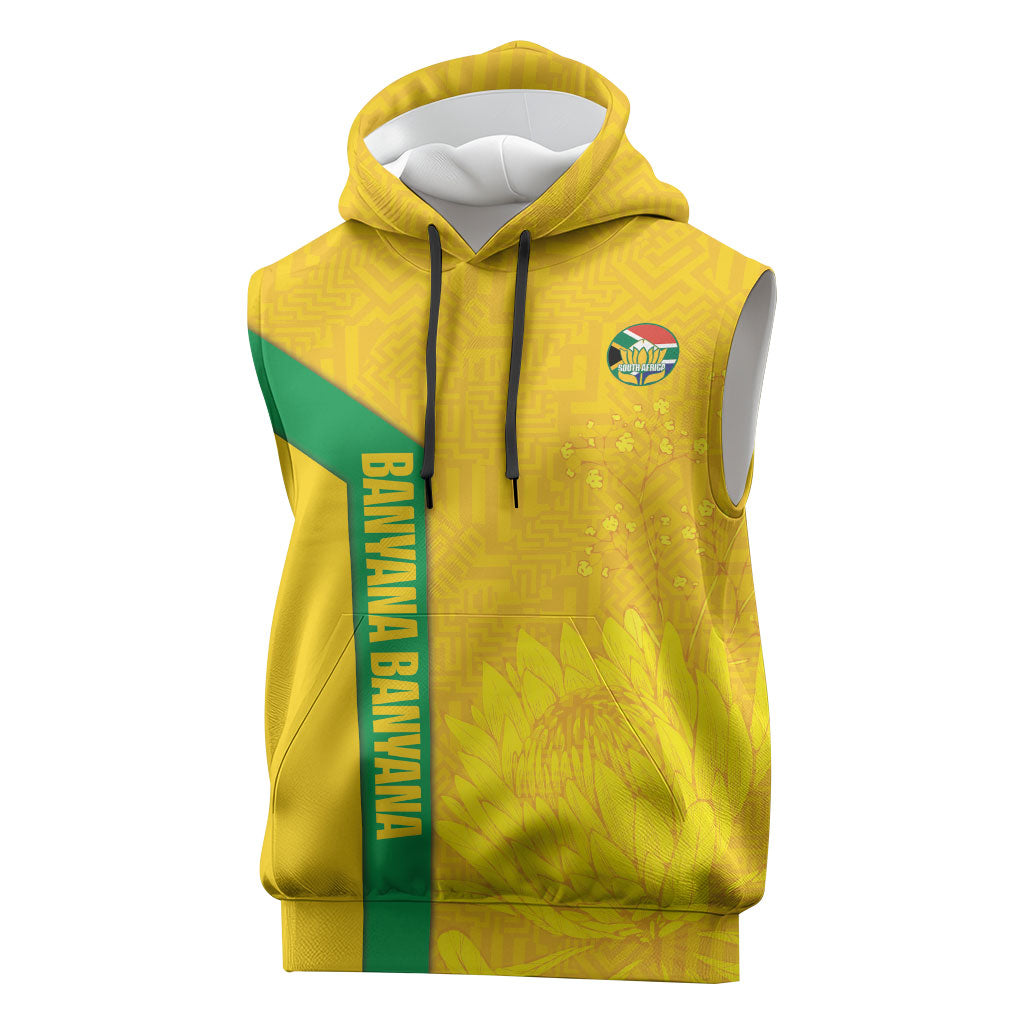 South Africa Soccer Custom Sleeveless Hoodie Banyana Banyana Protea Yellow Version