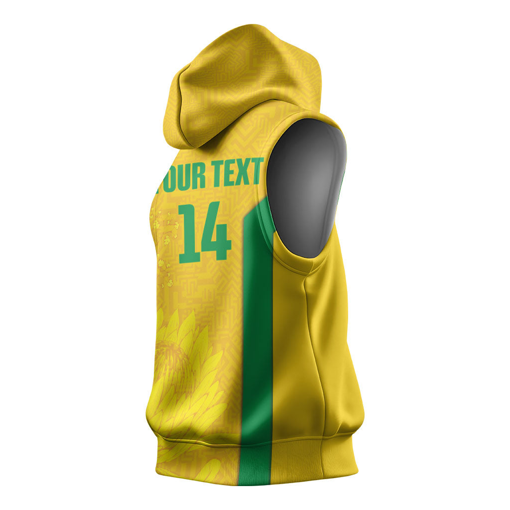 South Africa Soccer Custom Sleeveless Hoodie Banyana Banyana Protea Yellow Version