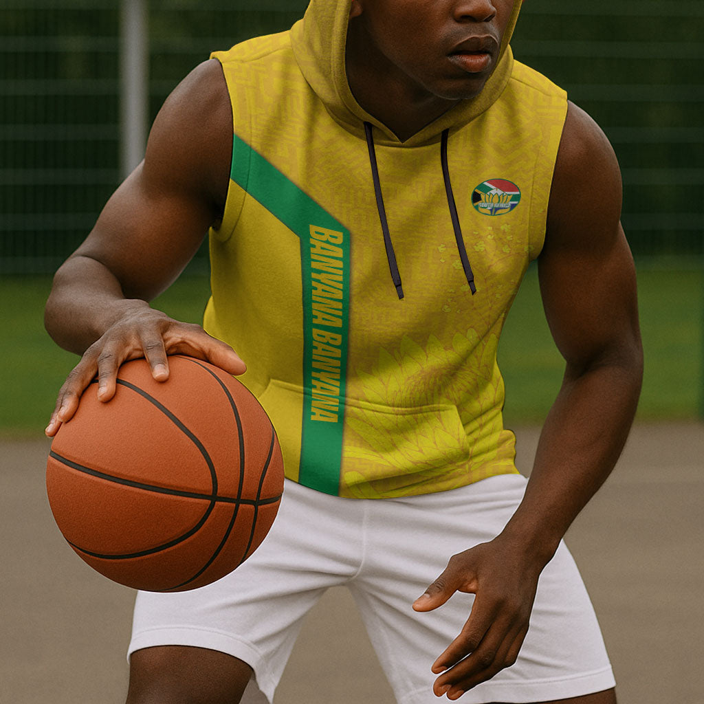 South Africa Soccer Custom Sleeveless Hoodie Banyana Banyana Protea Yellow Version