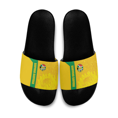 South Africa Soccer Slide Sandals Banyana Banyana Protea Yellow Version
