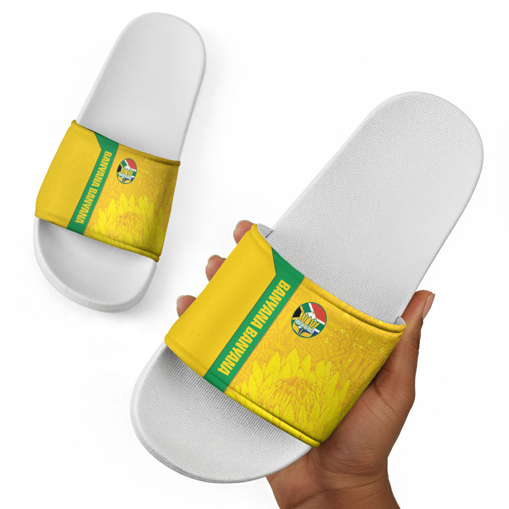 South Africa Soccer Slide Sandals Banyana Banyana Protea Yellow Version