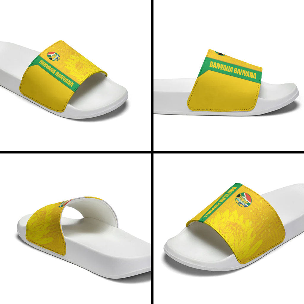 South Africa Soccer Slide Sandals Banyana Banyana Protea Yellow Version