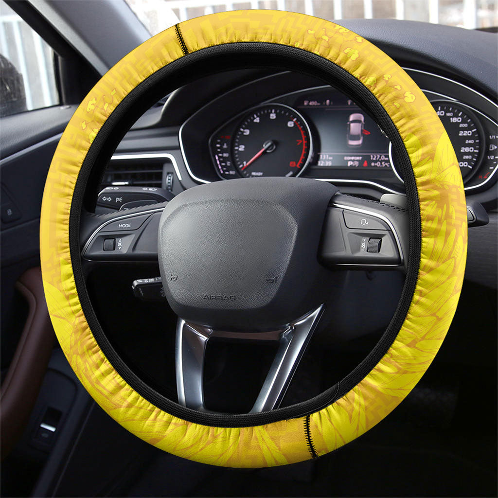 South Africa Soccer Steering Wheel Cover Banyana Banyana Protea Yellow Version