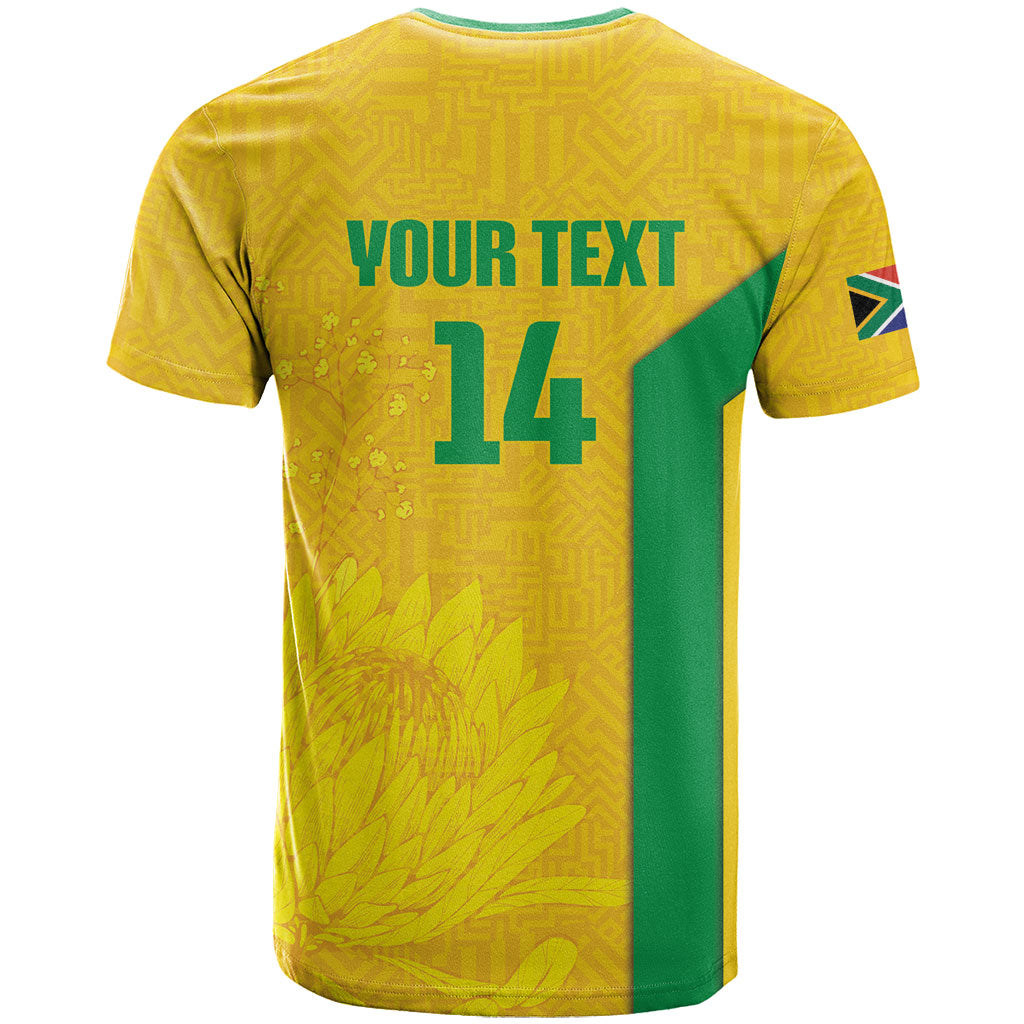 South Africa Soccer Custom T shirt Banyana Banyana Protea Yellow Version