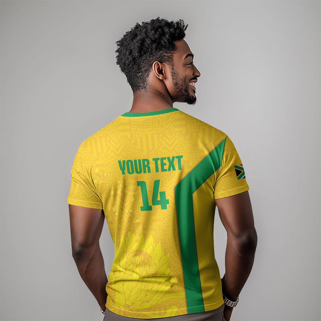 South Africa Soccer Custom T shirt Banyana Banyana Protea Yellow Version