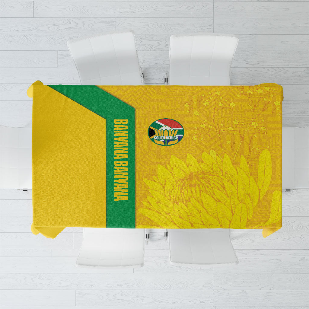 South Africa Soccer Tablecloth Banyana Banyana Protea Yellow Version