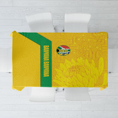 South Africa Soccer Tablecloth Banyana Banyana Protea Yellow Version
