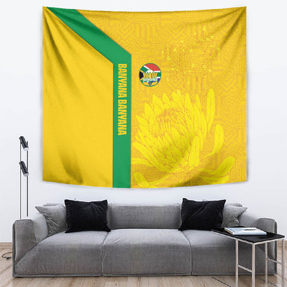 South Africa Soccer Tapestry Banyana Banyana Protea Yellow Version