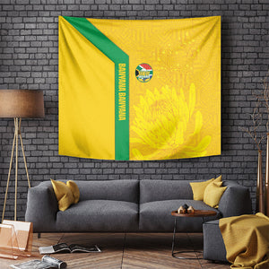South Africa Soccer Tapestry Banyana Banyana Protea Yellow Version