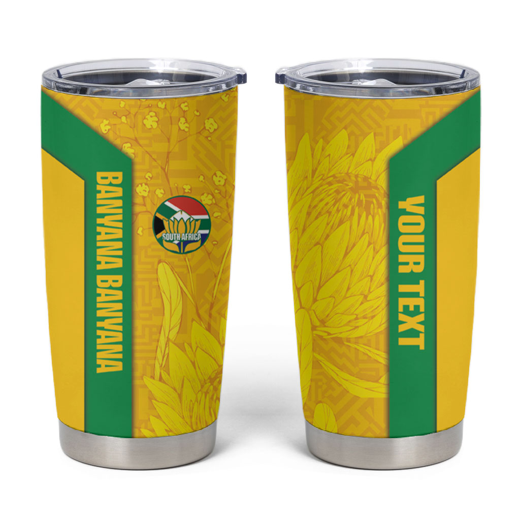 South Africa Soccer Custom Tumbler Cup Banyana Banyana Protea Yellow Version