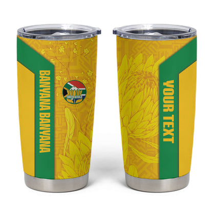 South Africa Soccer Custom Tumbler Cup Banyana Banyana Protea Yellow Version