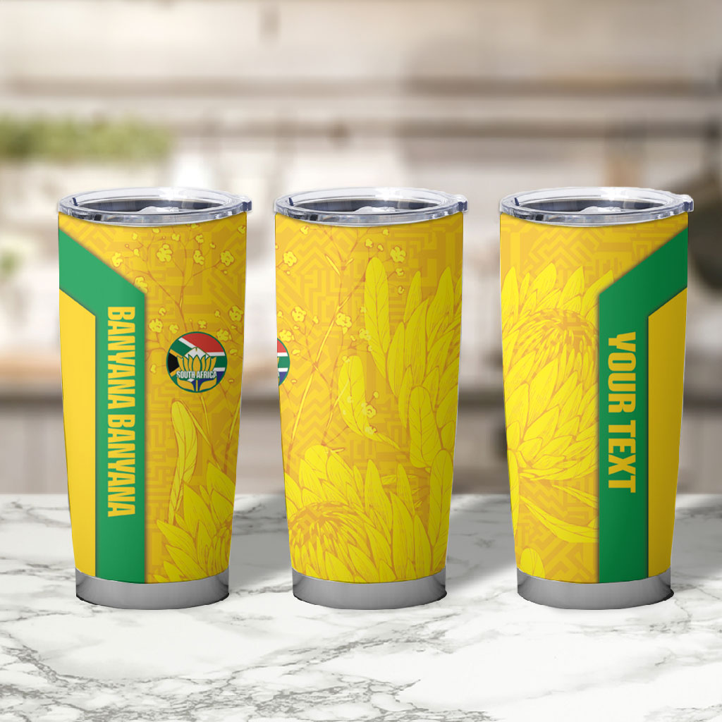 South Africa Soccer Custom Tumbler Cup Banyana Banyana Protea Yellow Version