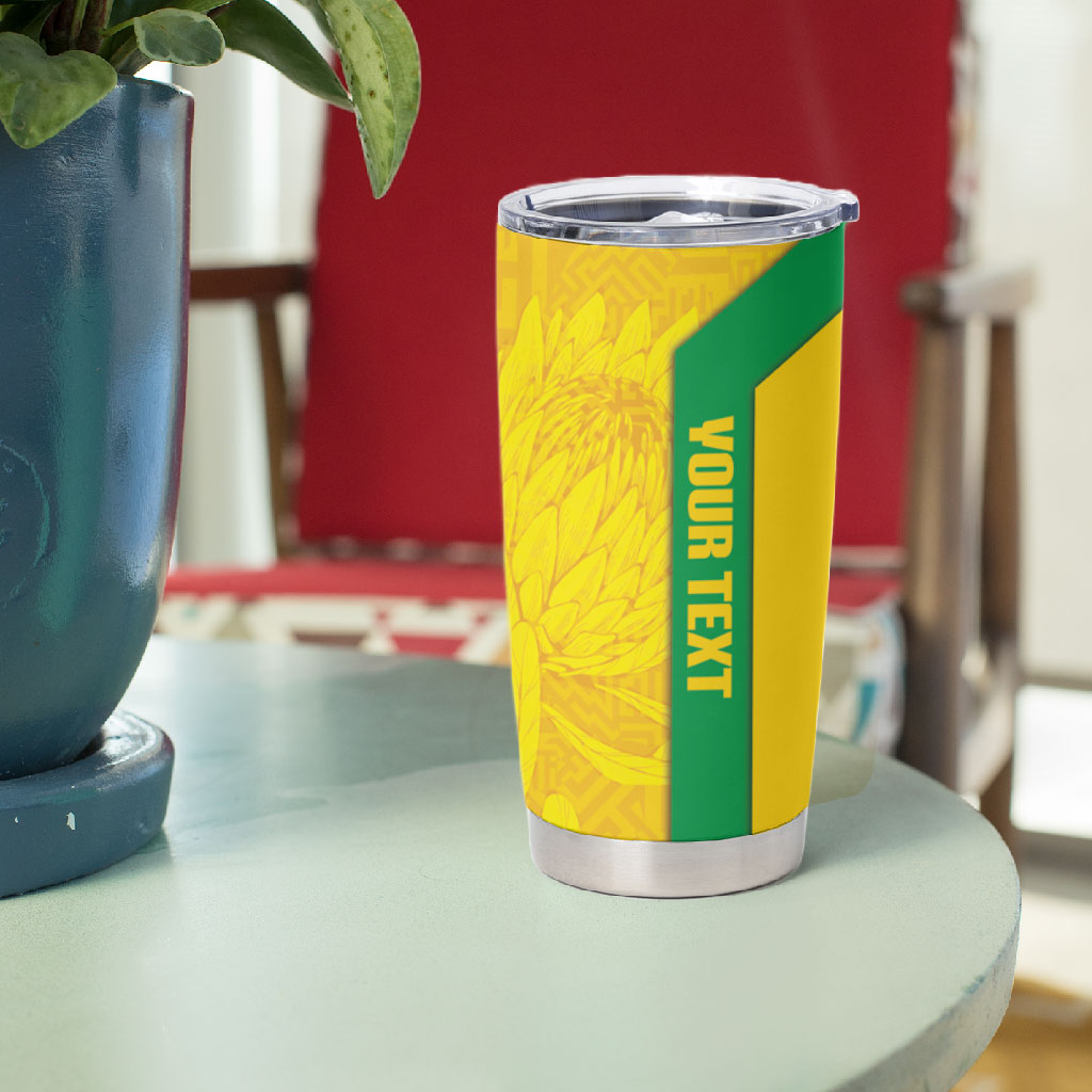 South Africa Soccer Custom Tumbler Cup Banyana Banyana Protea Yellow Version