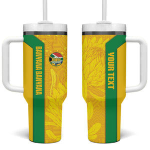 South Africa Soccer Custom Tumbler With Handle Banyana Banyana Protea Yellow Version