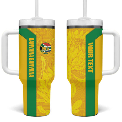 South Africa Soccer Custom Tumbler With Handle Banyana Banyana Protea Yellow Version