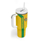 South Africa Soccer Custom Tumbler With Handle Banyana Banyana Protea Yellow Version