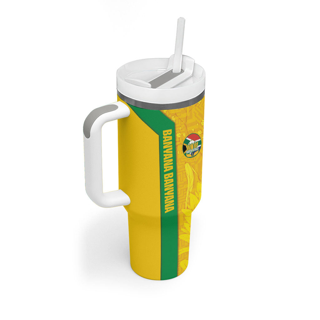 South Africa Soccer Custom Tumbler With Handle Banyana Banyana Protea Yellow Version