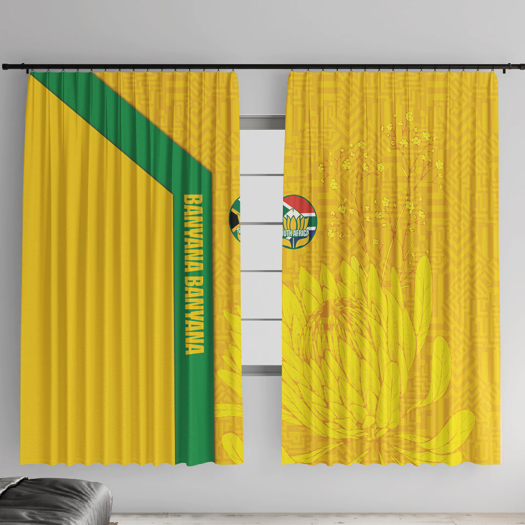 South Africa Soccer Window Curtain Banyana Banyana Protea Yellow Version