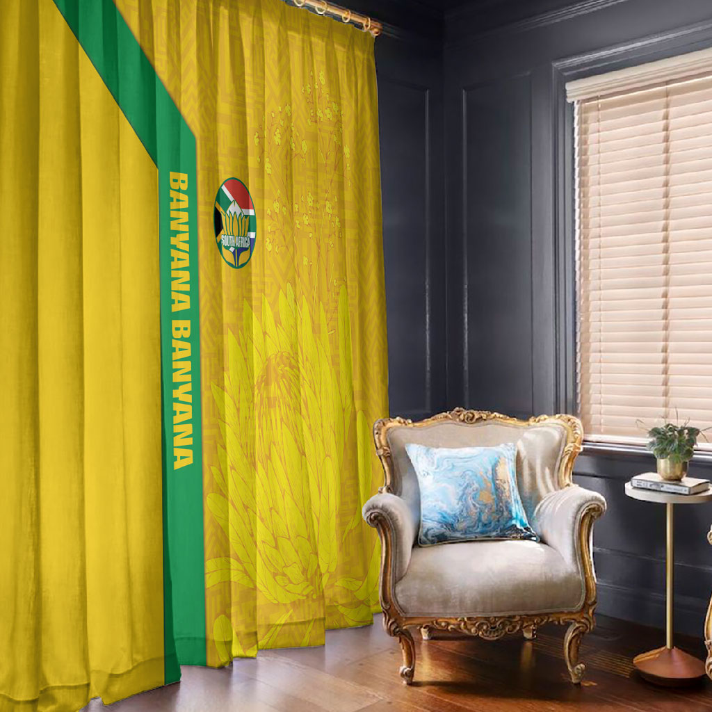 South Africa Soccer Window Curtain Banyana Banyana Protea Yellow Version