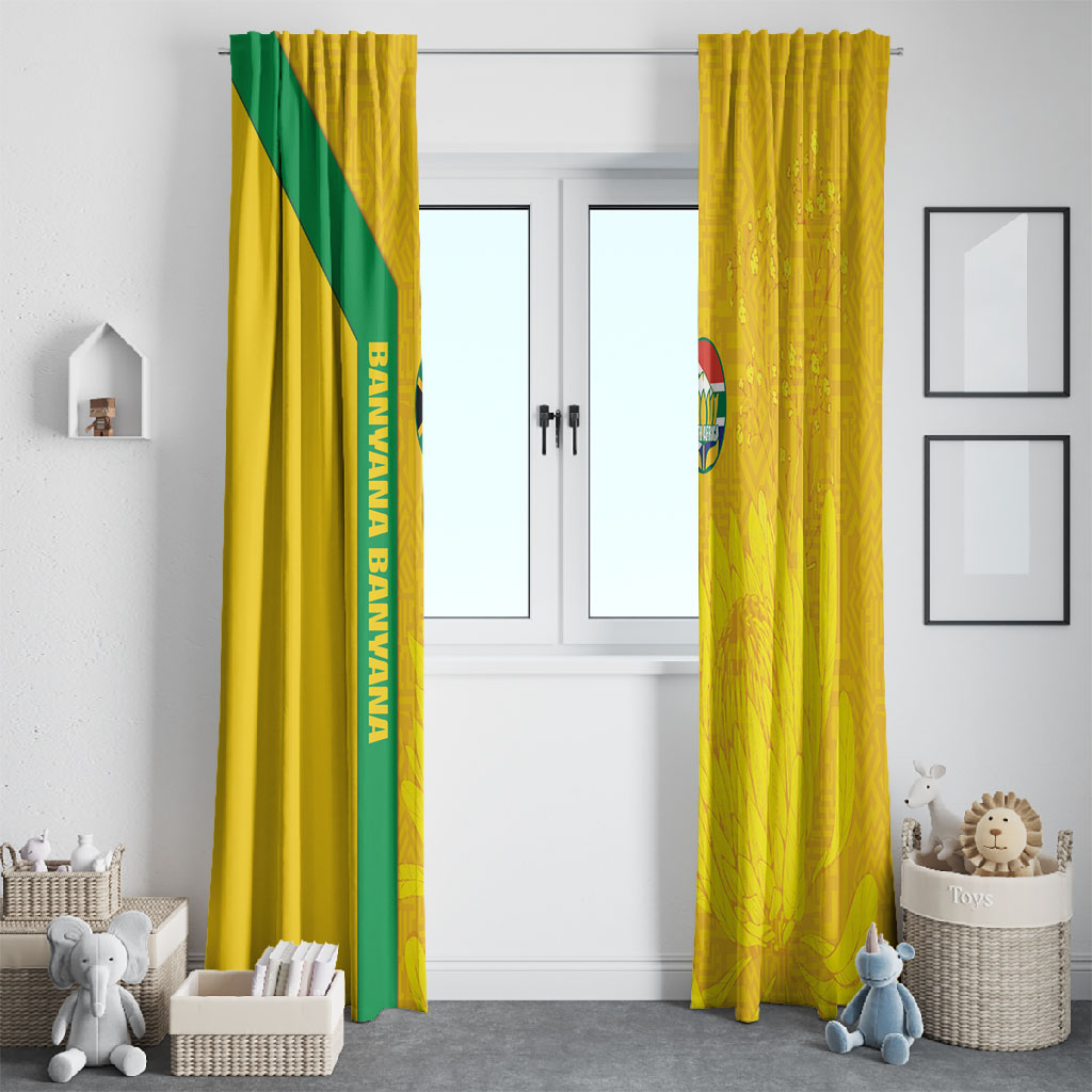 South Africa Soccer Window Curtain Banyana Banyana Protea Yellow Version