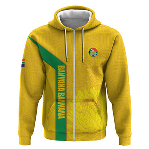 South Africa Soccer Custom Zip Hoodie Banyana Banyana Protea Yellow Version