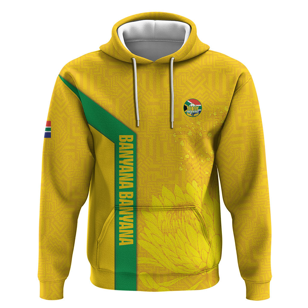South Africa Soccer Custom Zip Hoodie Banyana Banyana Protea Yellow Version