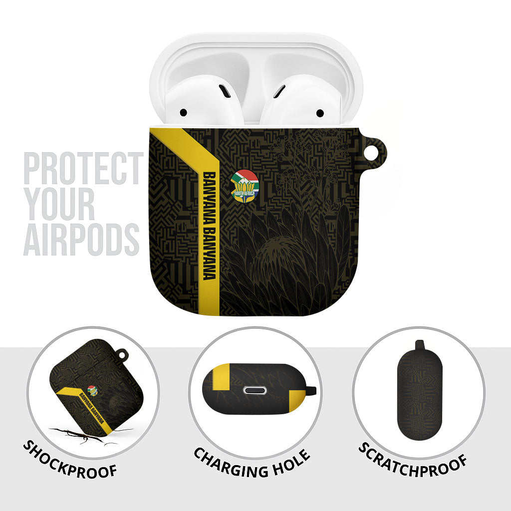 South Africa Soccer AirPods Case Banyana Banyana Protea Black Version