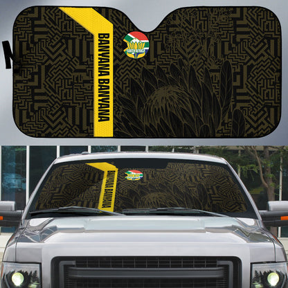 South Africa Soccer Auto Sun Shade Banyana Banyana Protea Black Version