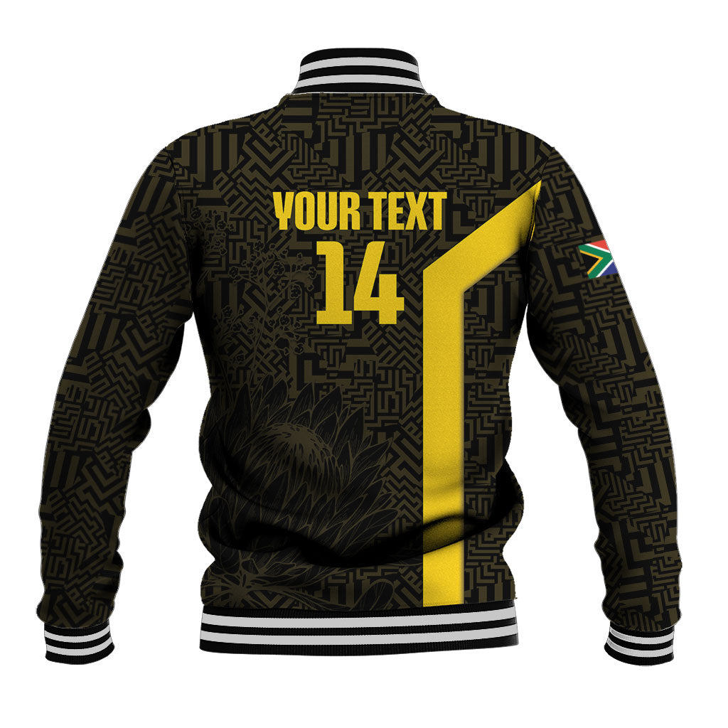 South Africa Soccer Custom Baseball Jacket Banyana Banyana Protea Black Version