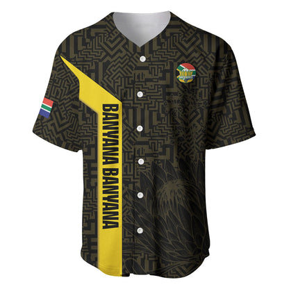 South Africa Soccer Custom Baseball Jersey Banyana Banyana Protea Black Version