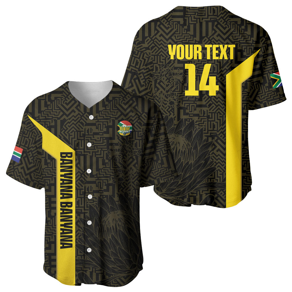 South Africa Soccer Custom Baseball Jersey Banyana Banyana Protea Black Version