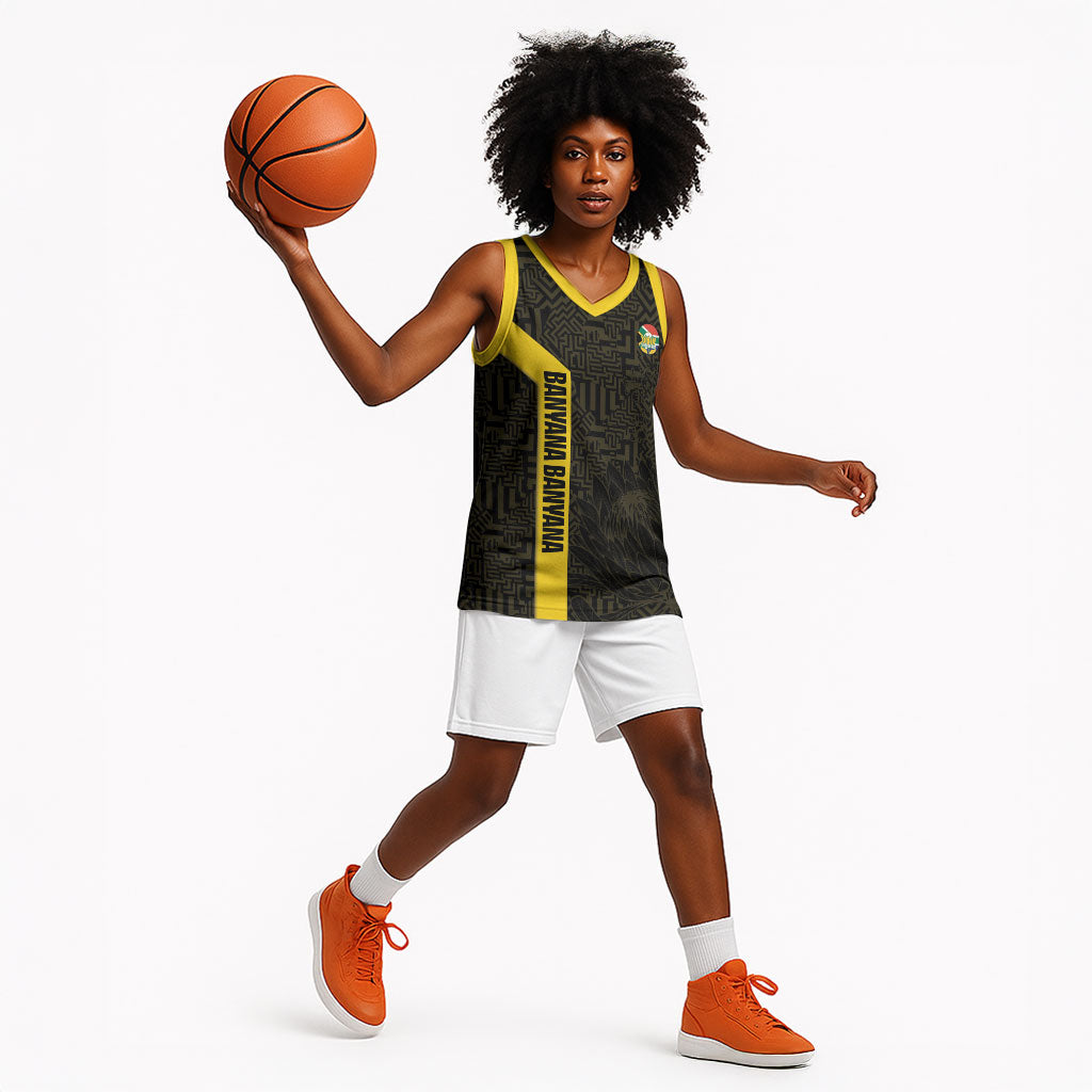 South Africa Soccer Custom Basketball Jersey Banyana Banyana Protea Black Version