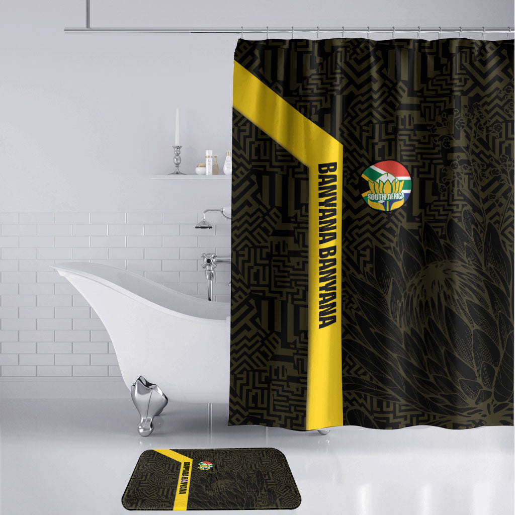South Africa Soccer Bathroom Set Banyana Banyana Protea Black Version