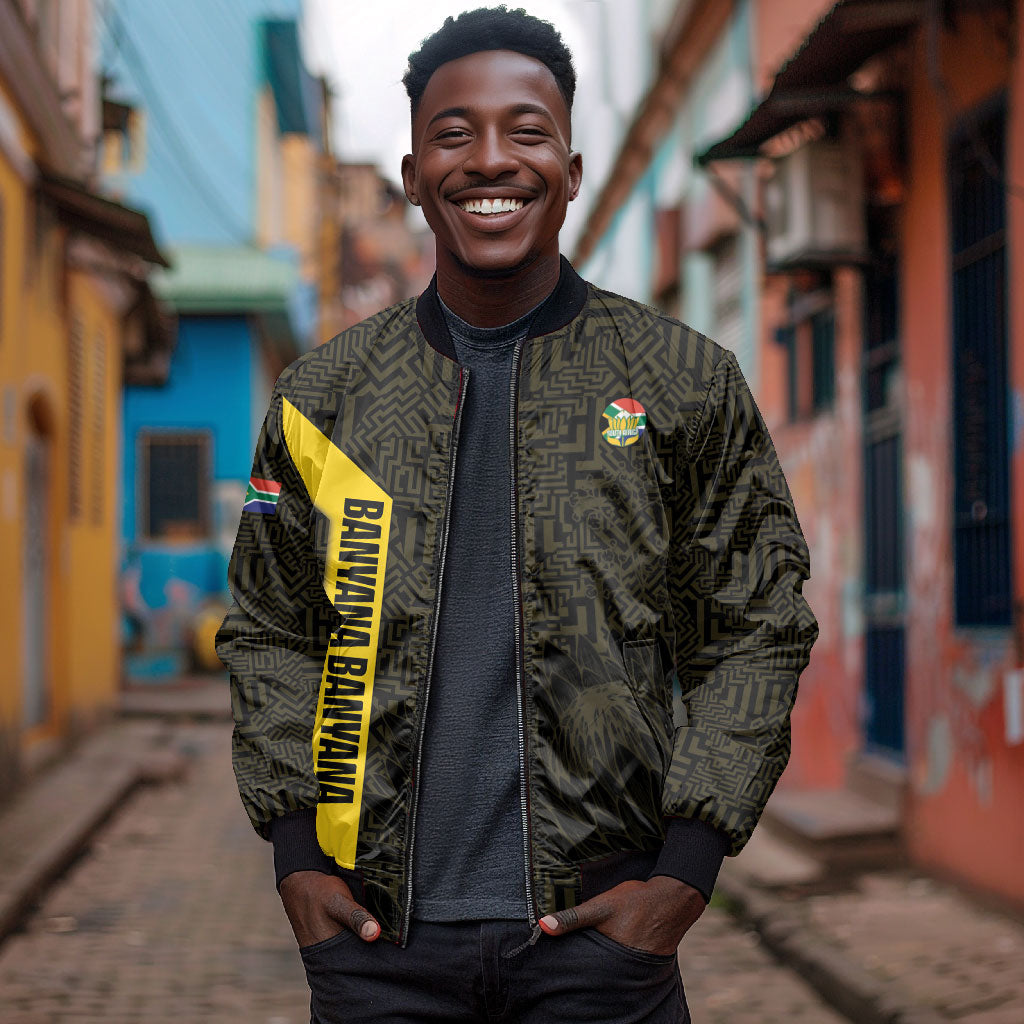 South Africa Soccer Custom Bomber Jacket Banyana Banyana Protea Black Version