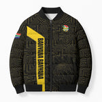 South Africa Soccer Custom Bomber Puffer Jacket Banyana Banyana Protea Black Version