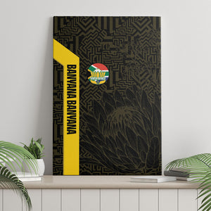 South Africa Soccer Canvas Wall Art Banyana Banyana Protea Black Version