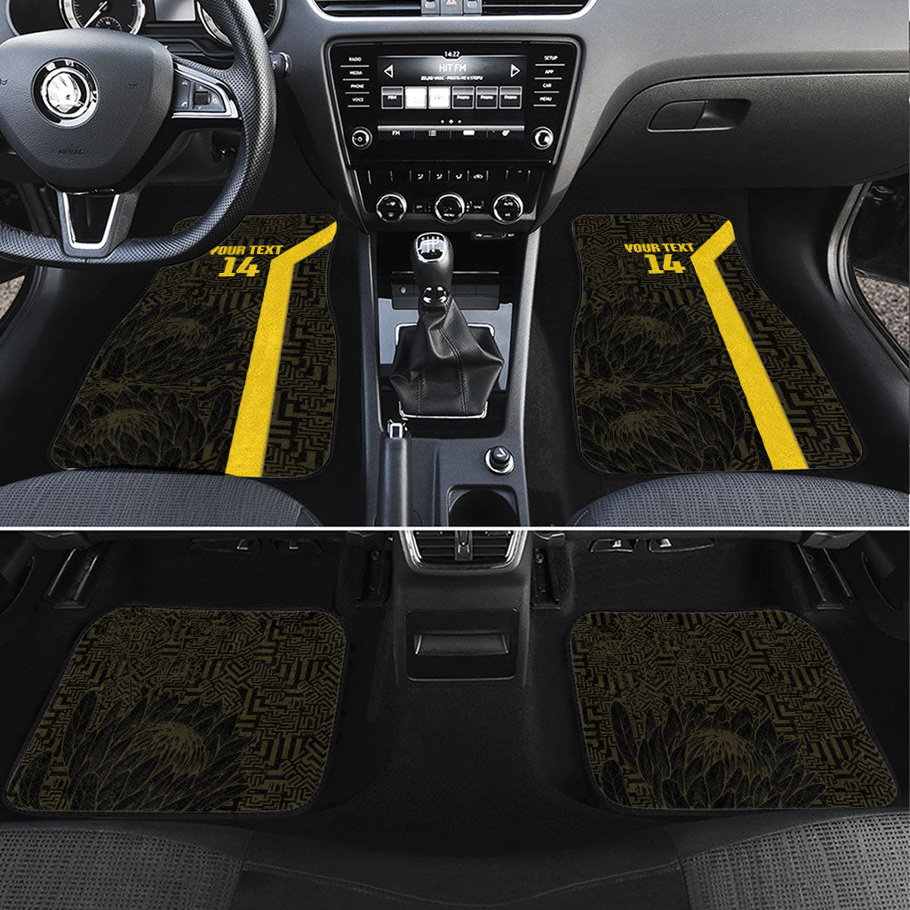 South Africa Soccer Custom Car Mats Banyana Banyana Protea Black Version