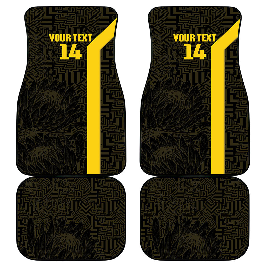 South Africa Soccer Custom Car Mats Banyana Banyana Protea Black Version