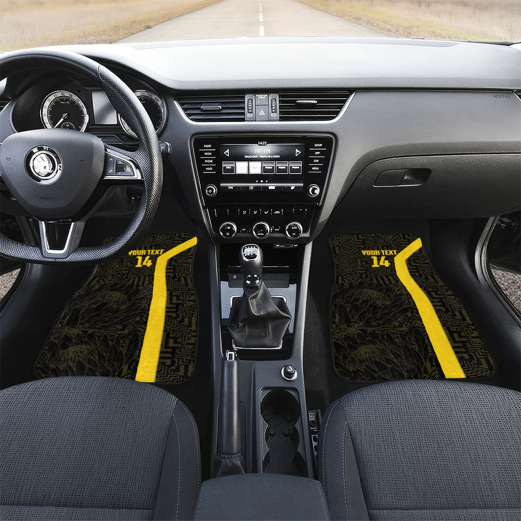 South Africa Soccer Custom Car Mats Banyana Banyana Protea Black Version