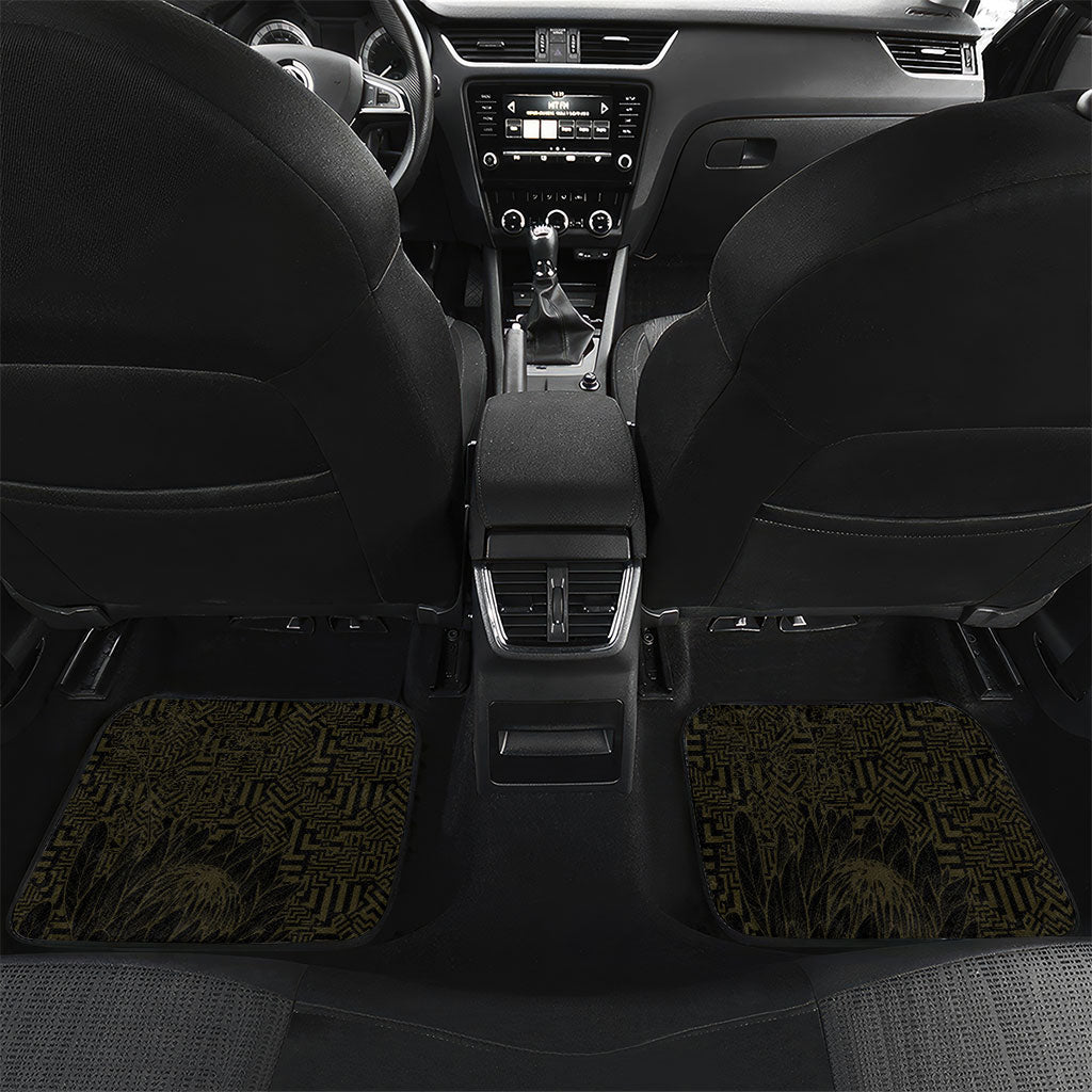 South Africa Soccer Custom Car Mats Banyana Banyana Protea Black Version