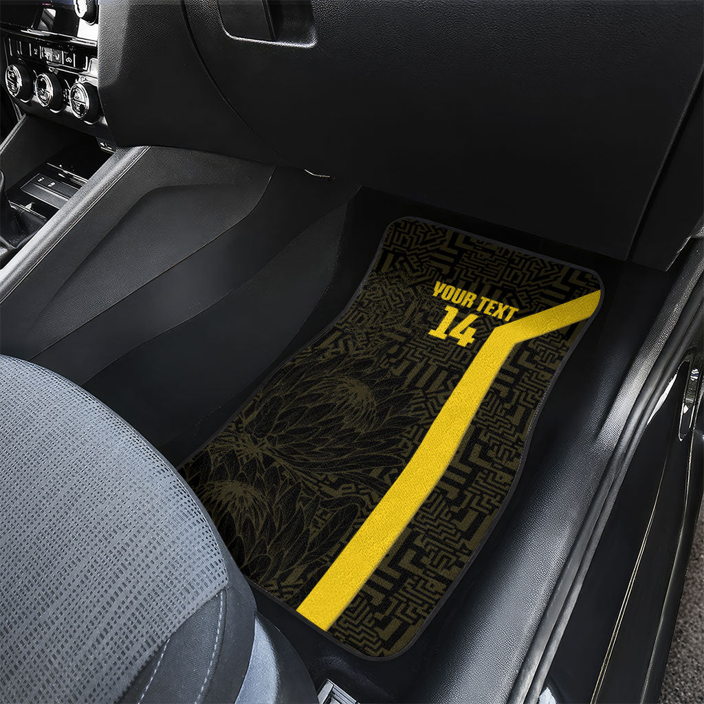 South Africa Soccer Custom Car Mats Banyana Banyana Protea Black Version