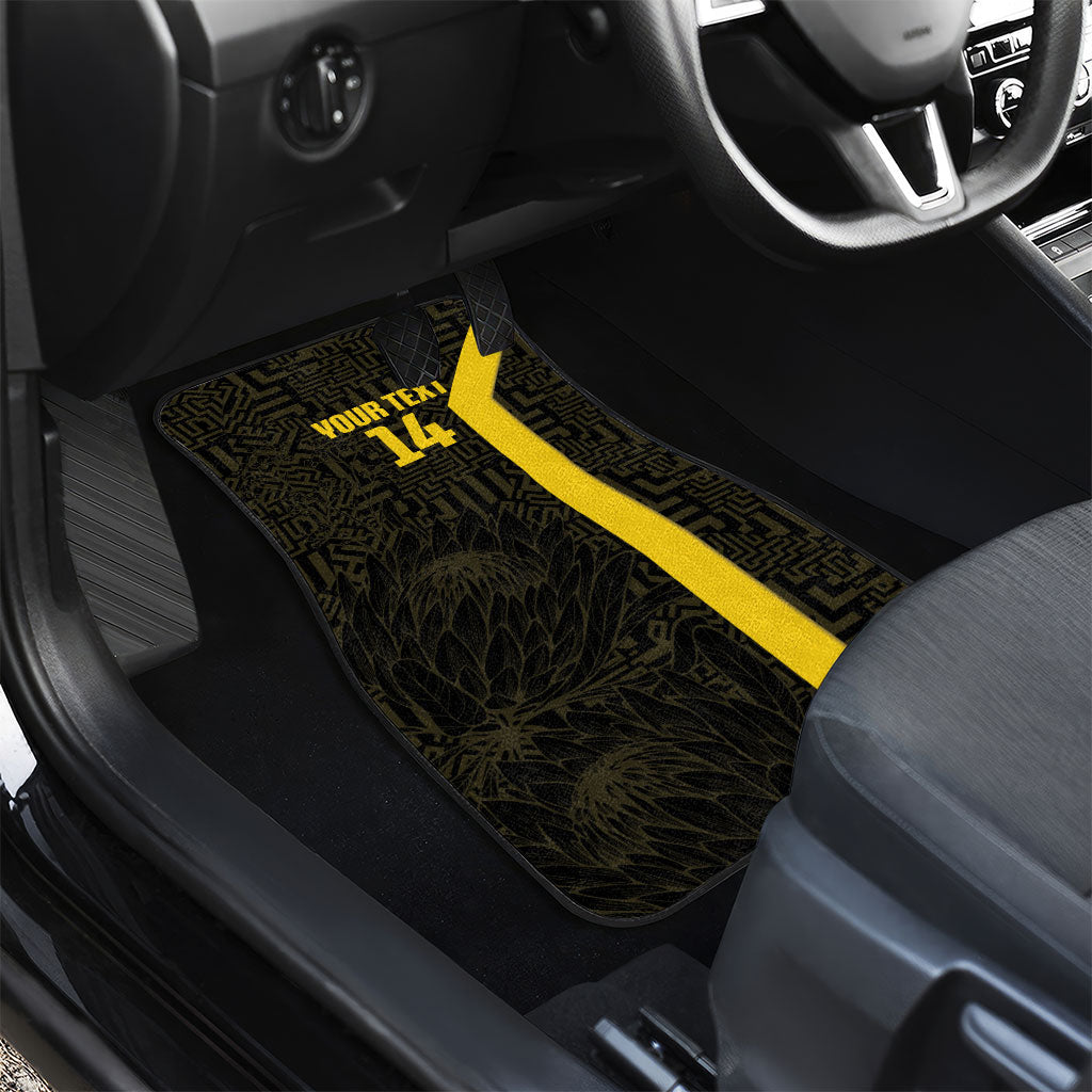 South Africa Soccer Custom Car Mats Banyana Banyana Protea Black Version