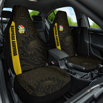 South Africa Soccer Car Seat Cover Banyana Banyana Protea Black Version