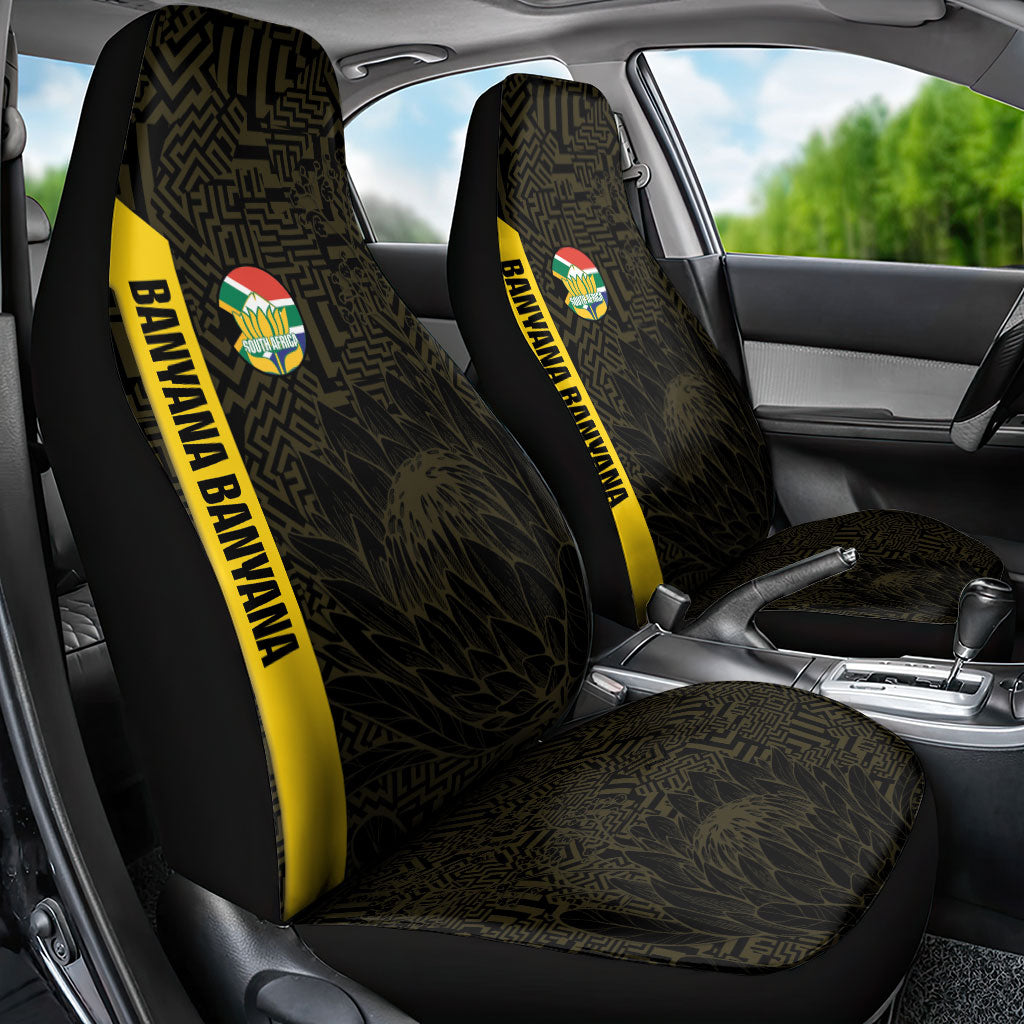 South Africa Soccer Car Seat Cover Banyana Banyana Protea Black Version