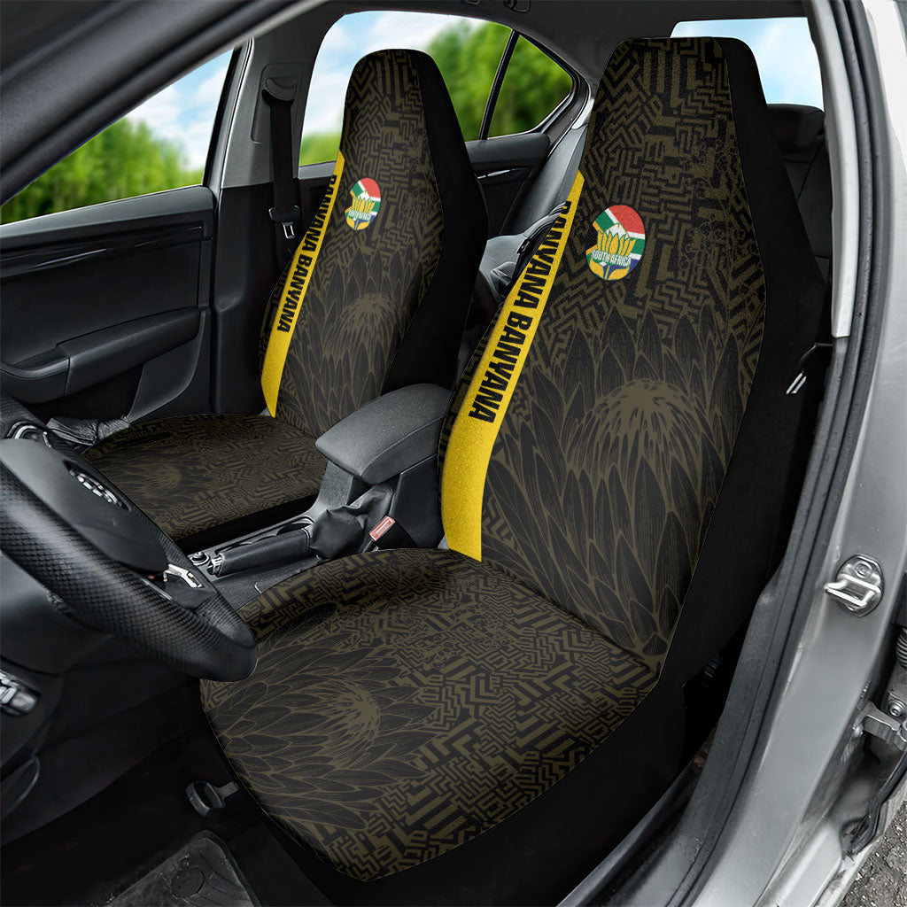 South Africa Soccer Car Seat Cover Banyana Banyana Protea Black Version